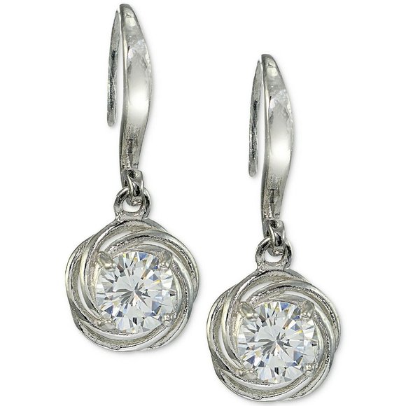 Giani Bernini Cubic Zirconia Love Knot Drop Earrings in Sterling Silver $95 - Picture 1 of 2
